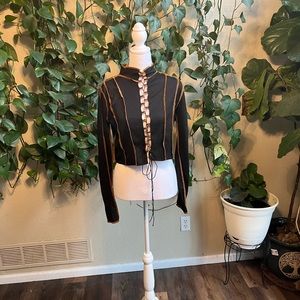 MADISON RILEY NWOT Exposed Stitch Lace Up Top | medium